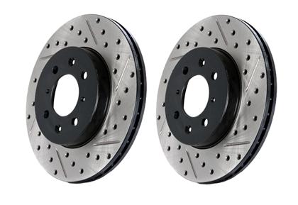 Stoptech Direct Replacement L+R Rotors, Drilled / Slotted, Rear - Nissan 300ZX Z32
