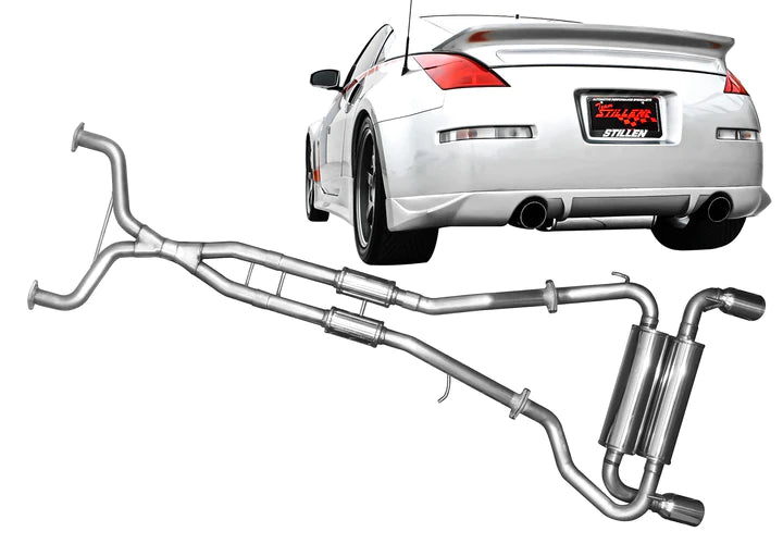 Dual 4.5" Burnt Tip Catback Exhaust System For 2003-2009 Nissan 350Z / Infiniti G35