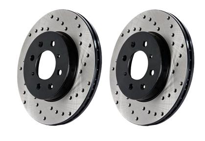 Stoptech Sport Rotors Direct Replacement - Front Pair Drilled, Nissan 300ZX 90-96 Twin Turbo TT, 91-96 Non-Turbo NA Z32