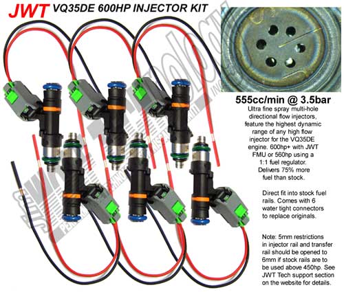 JWT VQ35DE 600HP Fuel Injector Kit - 350Z G35