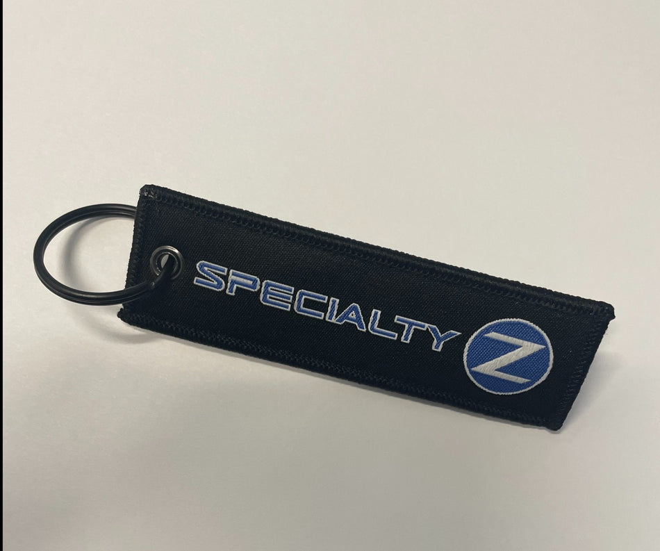 Specialty-Z Woven Black Patch Keychain